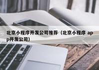北京小程序开发公司推荐（北京小程序 app开发公司）